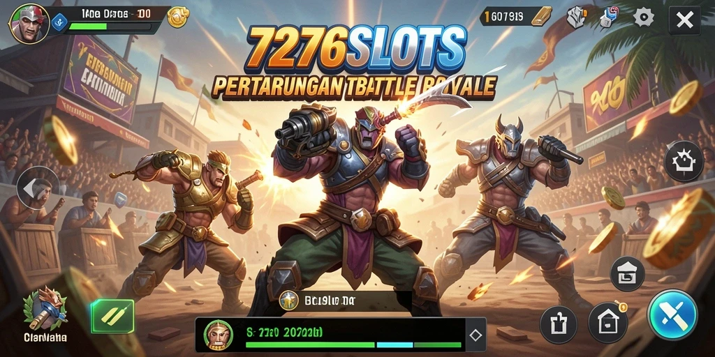 Gambaran gameplay intens di arena Battle Royale 7276SLOTS.