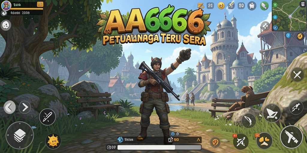 Tampilan aksi mendebarkan dalam dunia terbuka AA666.
