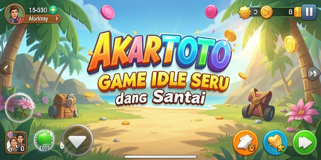 Screenshot utama AKARTOTO menampilkan gameplay Idle yang menarik.