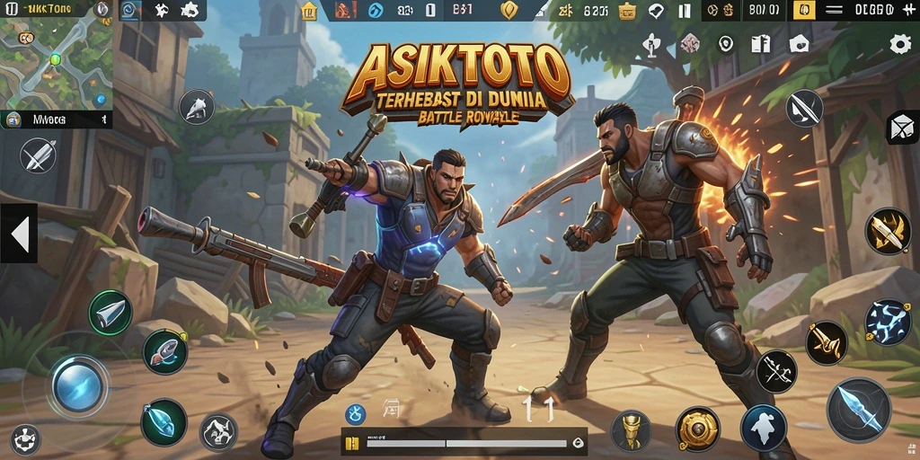 Tampilan gameplay ASIKTOTO dalam pertempuran Battle Royale yang seru.