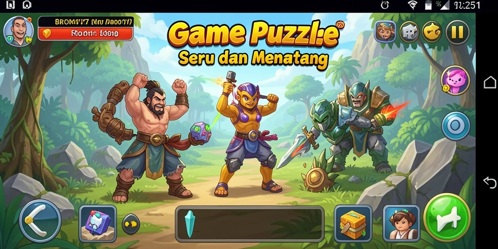 Tampilan gameplay BROMO77 yang penuh warna dan menyenangkan.