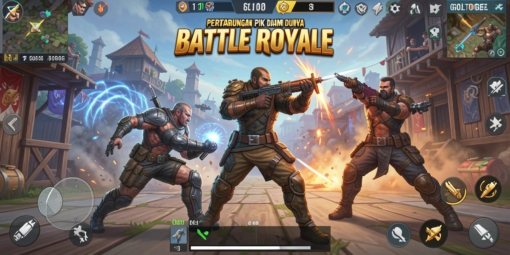 Tampilan gameplay seru dari GOLTOGEL dalam pertempuran Battle Royale.