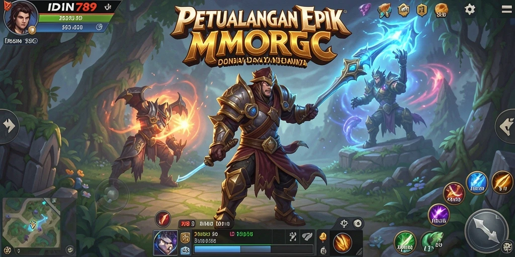 Tampilan gameplay yang menampilkan pertempuran epik dalam IDN789.