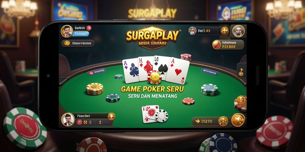 Tampilan gameplay Poker yang mendebarkan di SURGAPLAY.