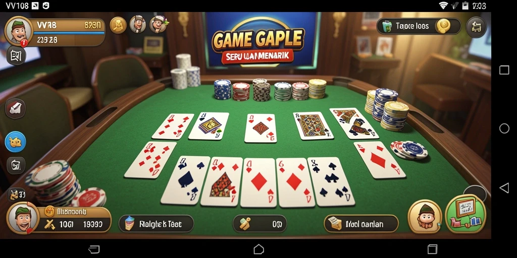 Screenshot VW108 menampilkan gameplay Gaple yang seru dan interaktif.