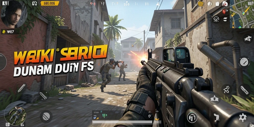 Tangkapan layar gameplay W67 menampilkan aksi menembak yang mendebarkan.