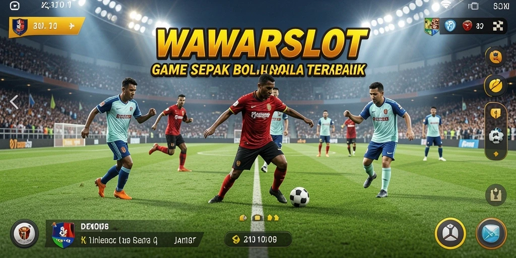 Tampilan gameplay seru dalam WAWARSLOT dengan aksi sepak bola yang intens.